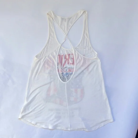 AMERICAN ROCKSTAR ROCK N ROLL DISTRESSED RACERBACK TEE - Picture 5 of 5